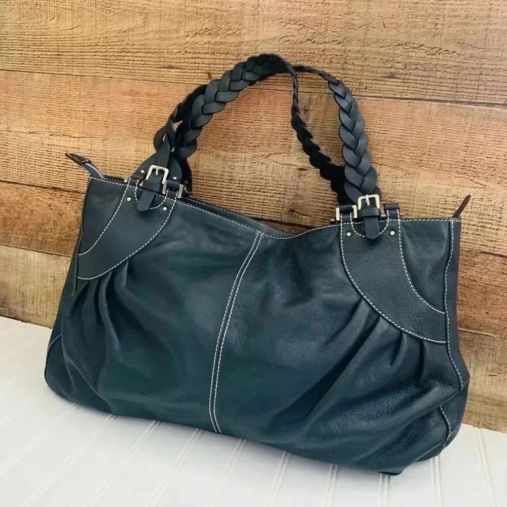 Abro Navy Blue Leather Purse
